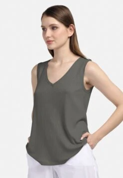HELMIDGE Mouwloze Shirts Top Dames Groen -Kleding Outlet Winkel 0dd5a8a083d8c764dea1736f38e2ba50