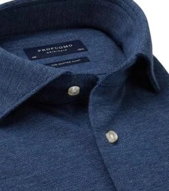 Profuomo Overhemd Knitted Indigoblauw -Kleding Outlet Winkel 56027 8 1