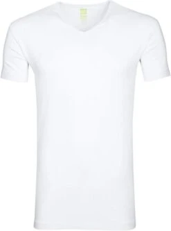 Alan Red Bamboo T-shirt V-Hals Wit -Kleding Outlet Winkel 59042 8