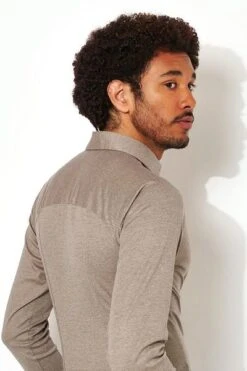 Desoto Overhemd Strijkvrij Modern Kent Lichtbruin -Kleding Outlet Winkel 70457 3