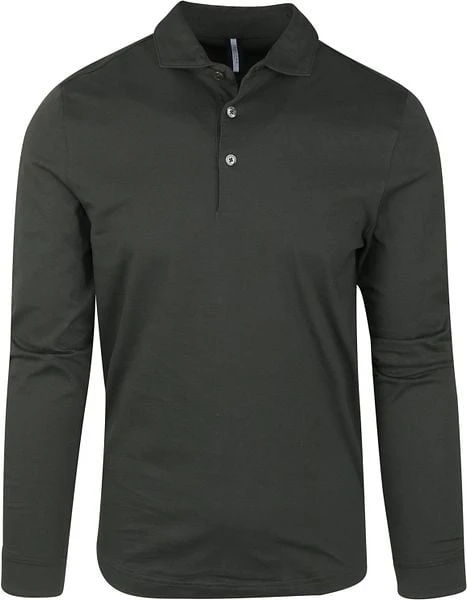 Profuomo Groene Longsleeve Polo 7 Profuomo Groene Longsleeve Polo - Afbeelding 5