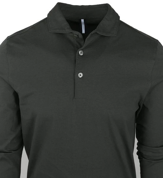 Profuomo Groene Longsleeve Polo 4 Profuomo Groene Longsleeve Polo - Afbeelding 2