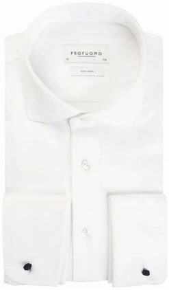 Profuomo Shirt Cutaway Dubbel Manchet Wit -Kleding Outlet Winkel 7274 14 1