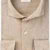 Profuomo Linnen Overhemd Beige -Kleding Outlet Winkel 76957 1