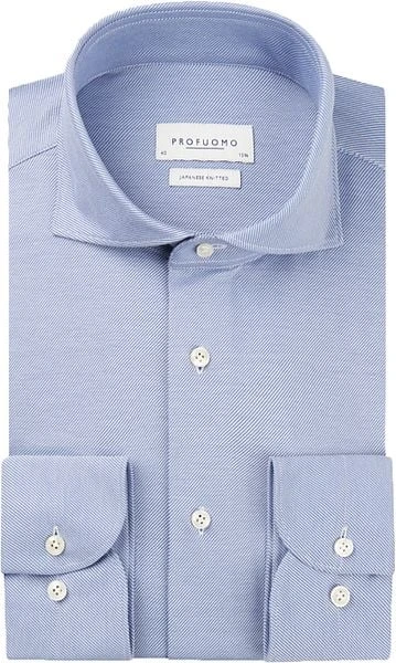 Profuomo Japanese Knitted Overhemd Royal Blauw 3 Profuomo Japanese Knitted Overhemd Royal Blauw
