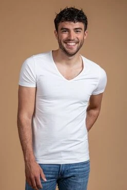 Suitable T-shirt Wit Diepe V-hals Vitaru Stretch 6 Pack -Kleding Outlet Winkel 77493 2